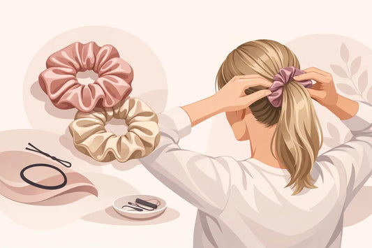 So lässt sich ein Satin-Scrunchie ohne Verrutschen binden
