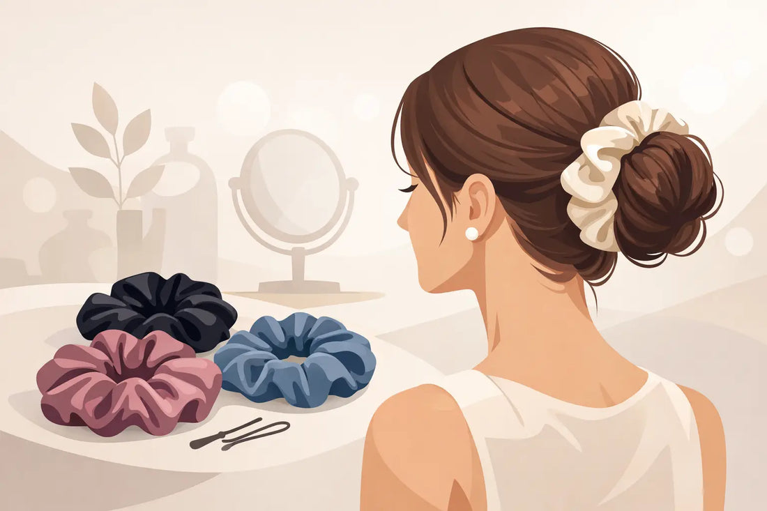 Edle Scrunchies für Hochsteckfrisuren wählen