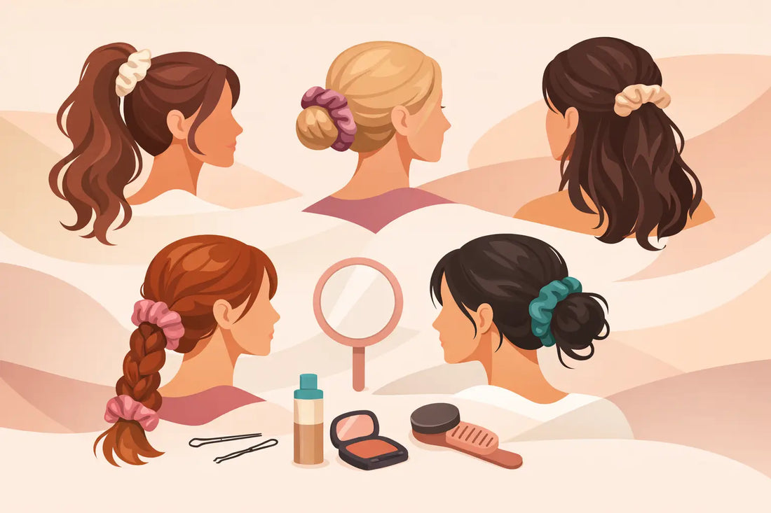 5 Frisuren mit Satinscrunchie für jeden Tag
