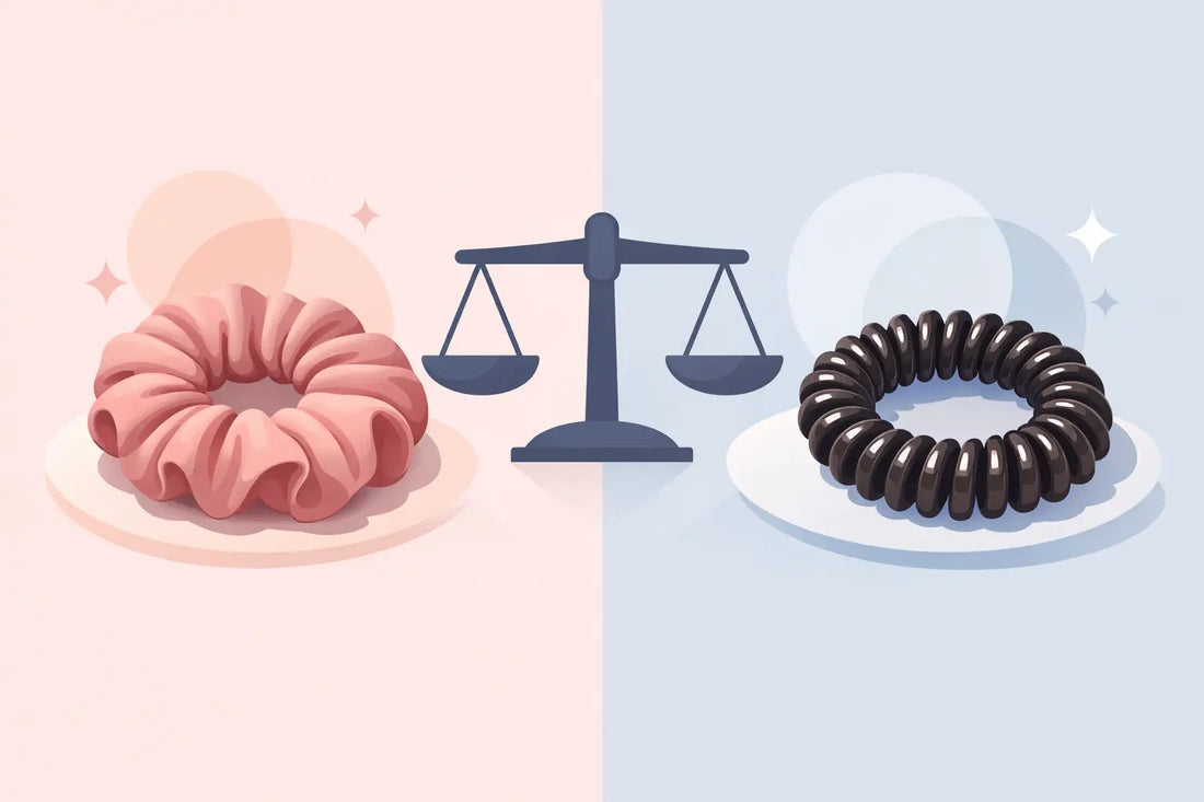 Scrunchie oder Spiralhaargummi vergleichen?