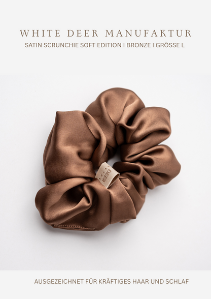 Satin-Scrunchie Bronze in Größe L – White Deer Manufaktur Soft Edition