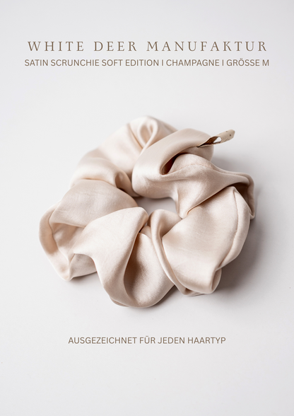 Satin-Scrunchie Champagne, Größe M – weitere Produktdarstellung