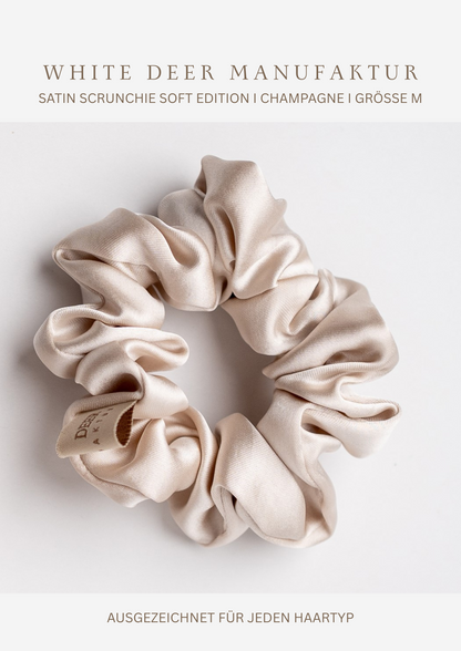 Satin-Scrunchie in Champagne, Größe M – White Deer Manufaktur